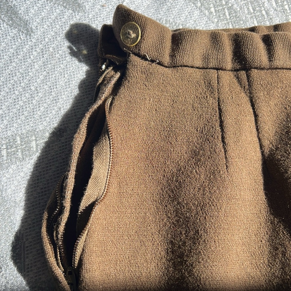 Vintage High Waist Brown Pencil Skirt